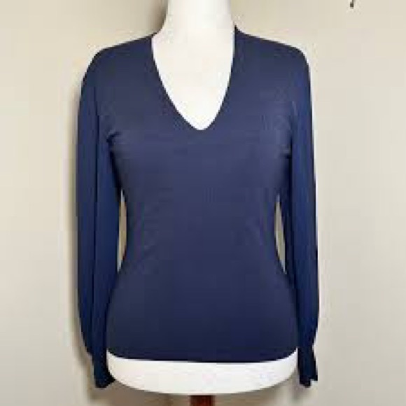 V-Neck Long Sleeve Top in Navy / Ted Baker 3 Bryanna